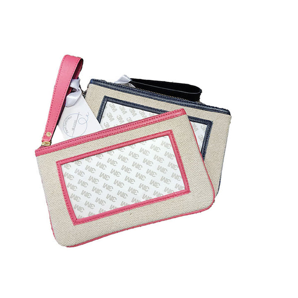 Canvas Clutch with Retangle Insert