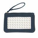 Navy Canvas Clutch with Rectangle Insert