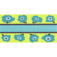 TT001B - Poppies Turquoise Lime Green Background