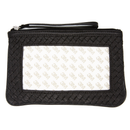 Woven Leather Clutch Black with Rectangle Insert