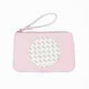 Pink Canvas Clutch with Round Insert